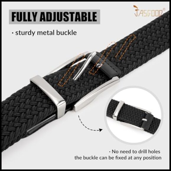 Stretchy Braided Elastic Belt for Men Women Casual Jeans Pants main image 6